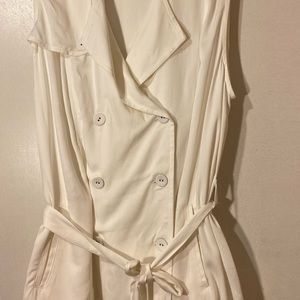 Plus size white trench vest
